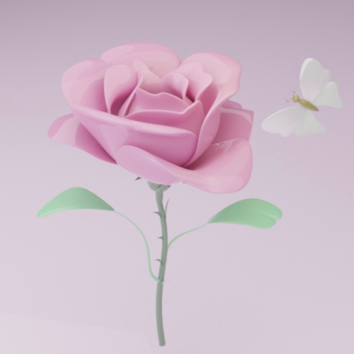 バラの3Dモデル